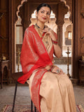 Off White Red Woven Design Kanjivaram Brocade Contrast Saree