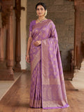 Lavender Woven Design Art Silk Kanjivaram Saree