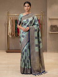 Blue Art Silk Woven Saree