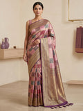 Lavender Art Silk Woven Saree