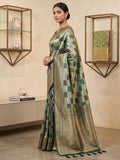 Pista-Green Art Silk Woven Saree