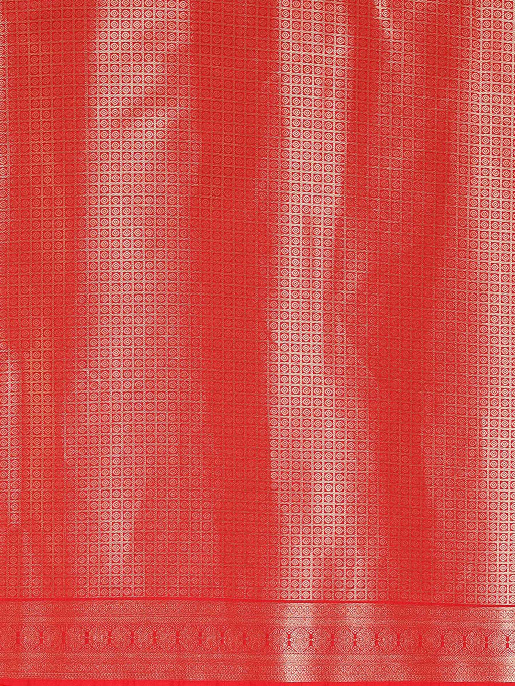 Off White Red Woven Design Kanjivaram Brocade Contrast Saree