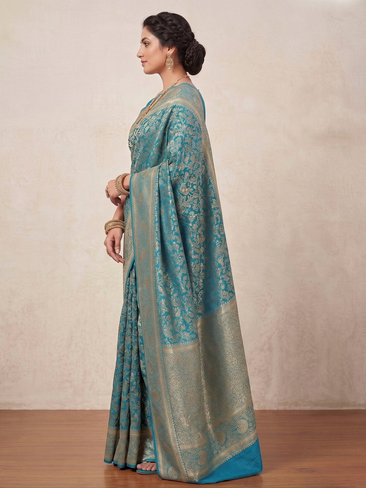 Blue Woven Design Art Silk Kanjivaram Saree