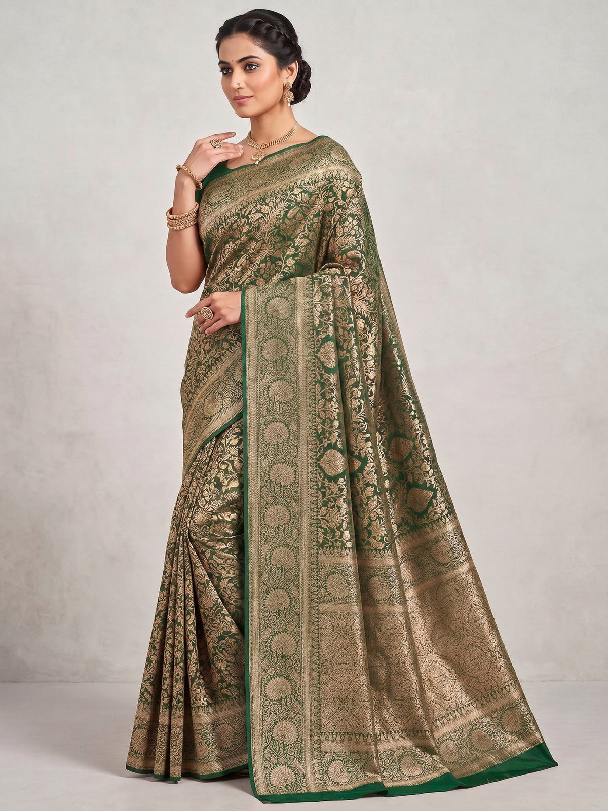 Green Woven Design Art Silk Kanjivaram Saree