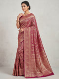 Lavender Woven Design Art Silk Kanjivaram Saree