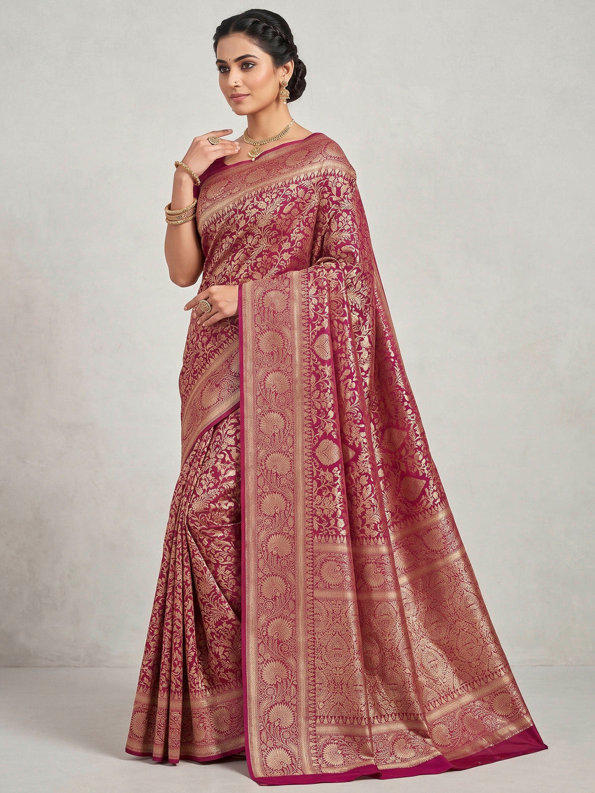 Lavender Woven Design Art Silk Kanjivaram Saree