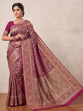 Pink Woven Design Art Silk Kanjivaram Saree