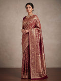 Maroon Woven Design Art Silk Kanjivaram Saree