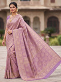 Lavender Woven Design Art Silk Kanjivaram Saree