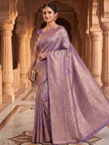 Lavender Woven Design Art Silk Kanjivaram Saree