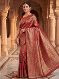 Red Woven Design Art Silk Kanjivaram Saree