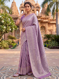Lavender Woven Design Art Silk Kanjivaram Saree