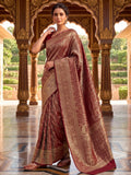 Maroon Woven Design Art Silk Kanjivaram Saree