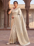 Off White Woven Design Art Silk Kanjivaram Saree