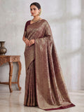 Maroon Woven Design Art Silk Kanjivaram Saree
