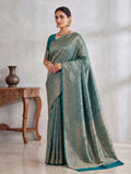 Dark Blue Woven Design Art Silk Kanjivaram Saree