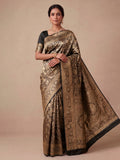 Black Woven Design Art Silk Kanjivaram Saree