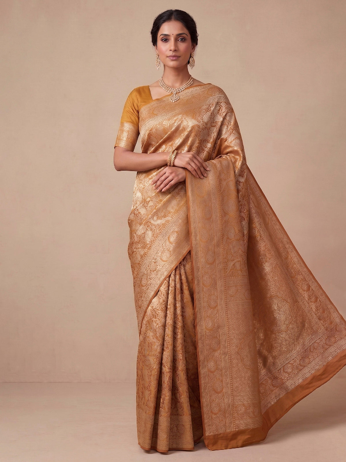 Yellow Woven Design Art Silk Kanjivaram Saree