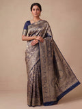 Navy Blue Woven Design Art Silk Kanjivaram Saree