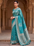 Blue Woven Design Art Silk Kanjivaram Saree