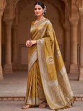 Mustard Woven Design Art Silk Kanjivaram Saree