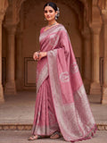 Pink Woven Design Art Silk Kanjivaram Saree