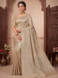 Beige Woven Design Art Silk Kanjivaram Saree