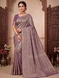 Lavender Woven Design Art Silk Kanjivaram Saree