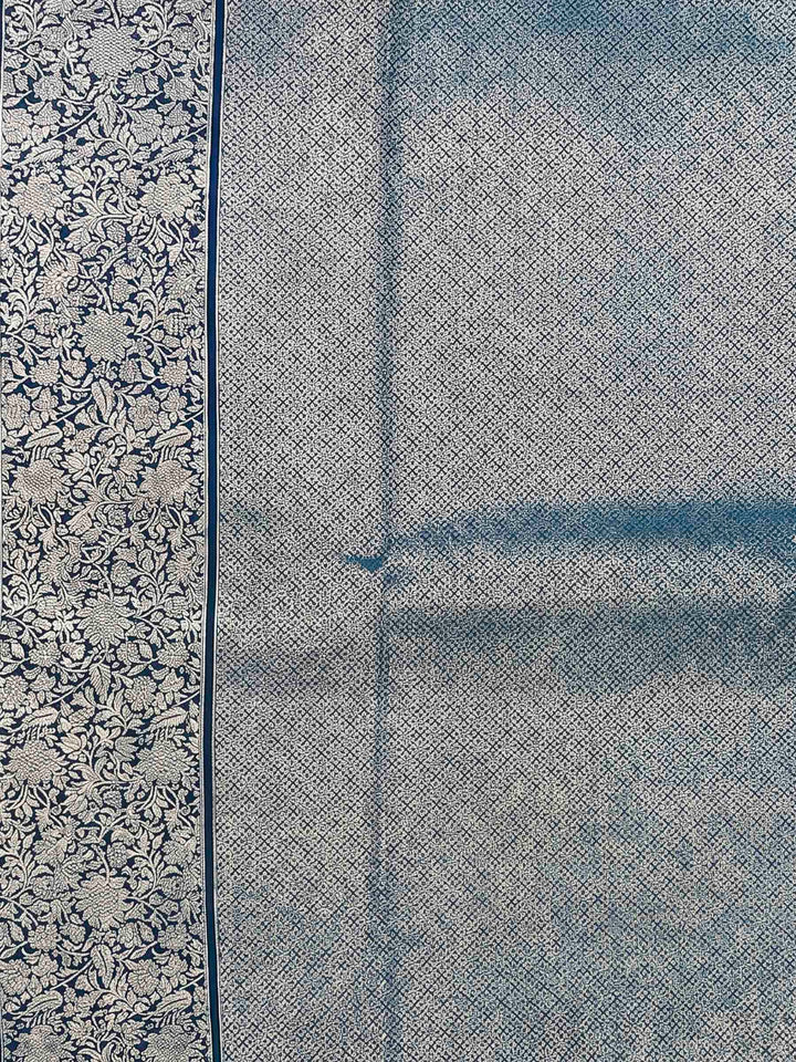 Peacock Blue Woven Design Art Silk Kanjivaram Saree
