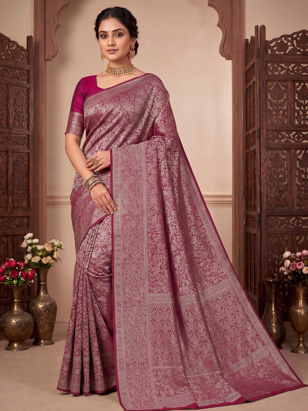 Rani Woven Design Art Silk Kanjivaram Saree