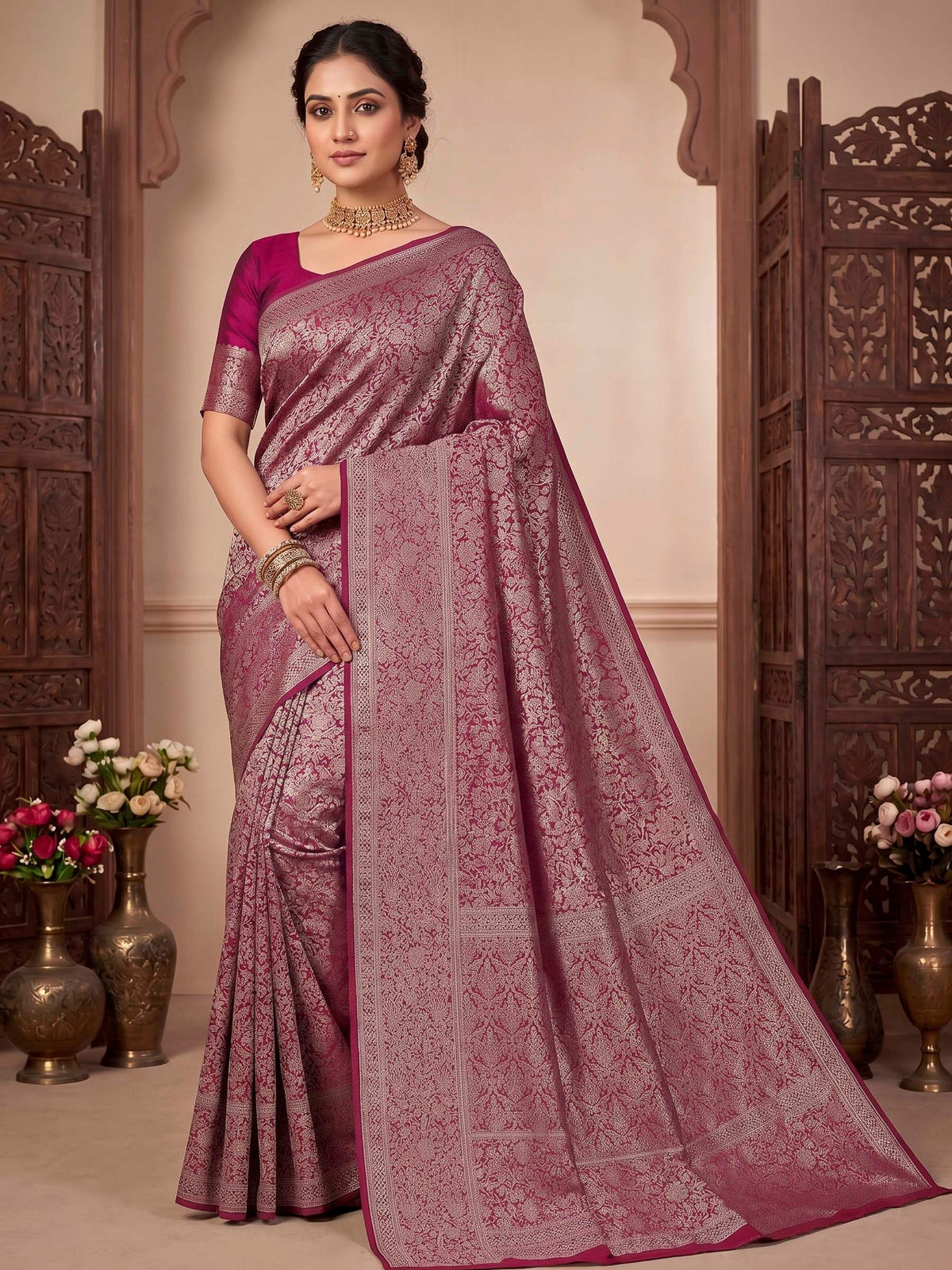 Rani Woven Design Art Silk Kanjivaram Saree