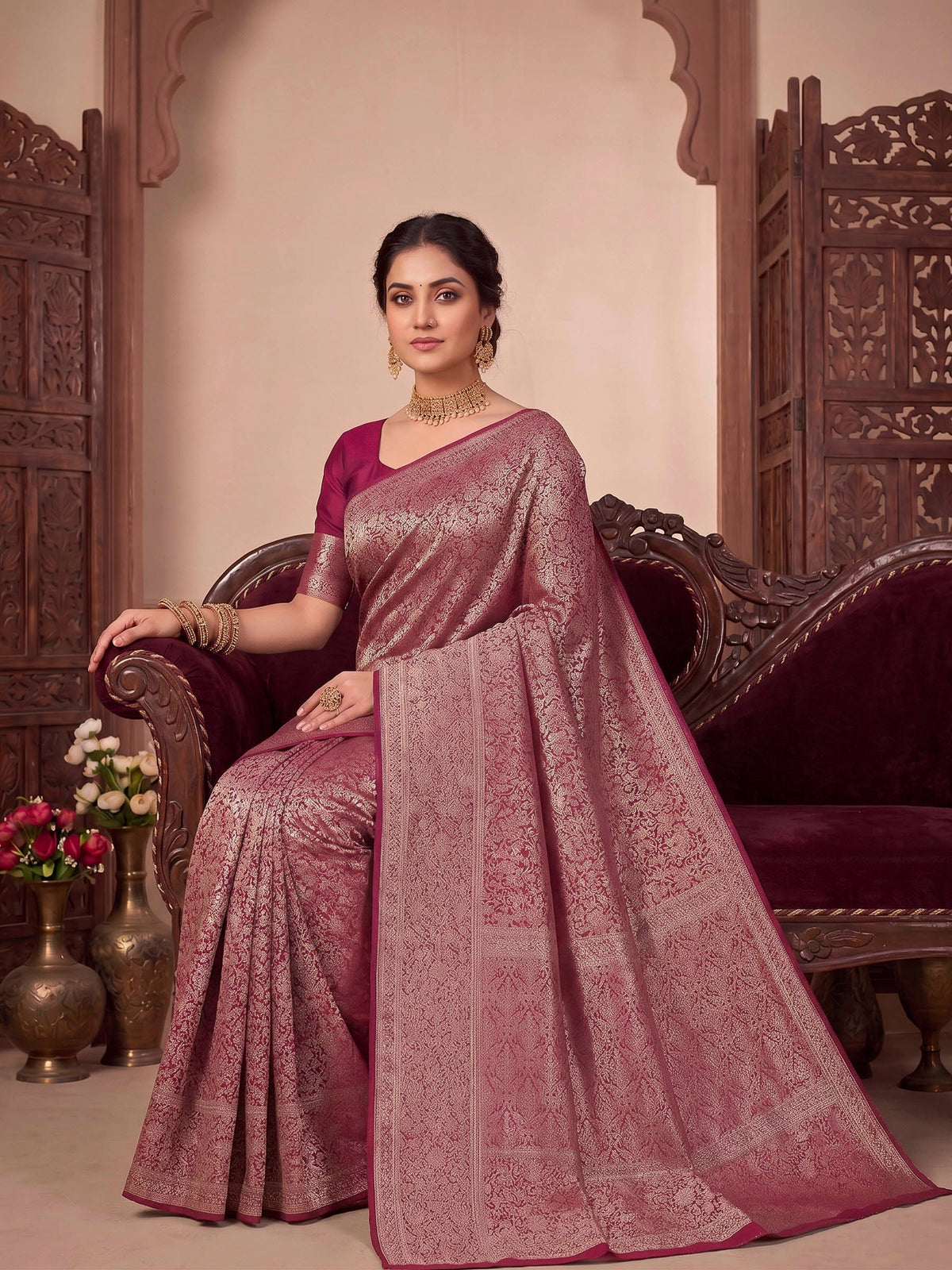 Rani Woven Design Art Silk Kanjivaram Saree
