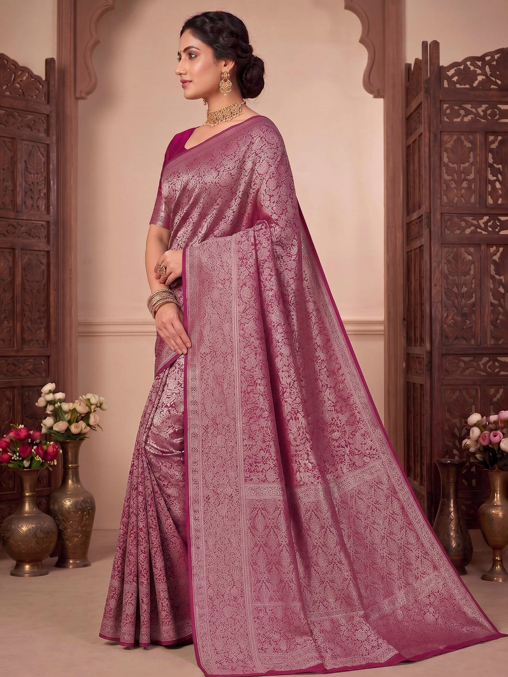 Rani Woven Design Art Silk Kanjivaram Saree