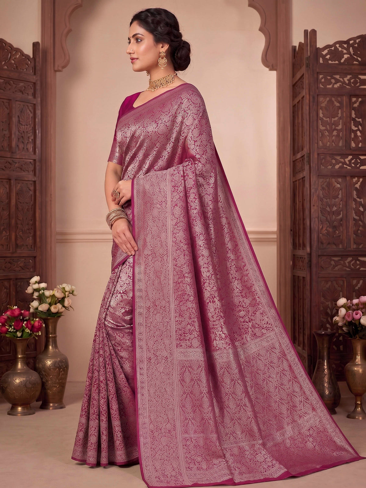 Rani Woven Design Art Silk Kanjivaram Saree