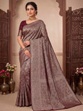 Wine Woven Design Art Silk Kanjivaram Saree