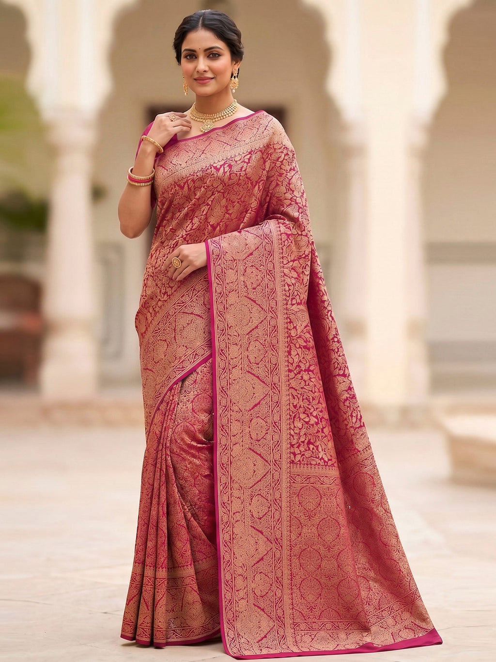Rani Woven Design Art Silk Kanjivaram Saree