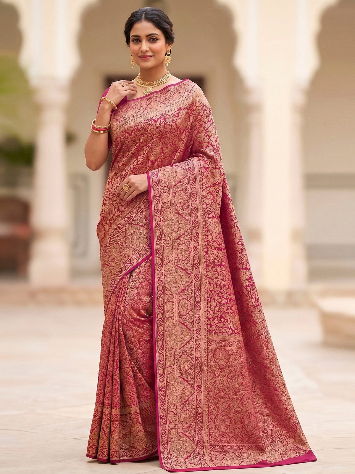 Rani Woven Design Art Silk Kanjivaram Saree