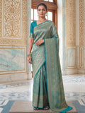 Blue Woven Design Art Silk Kanjivaram Saree