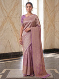 Lavender Woven Design Art Silk Kanjivaram Saree