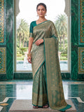 Rama Green Woven Design Art Silk Kanjivaram Saree