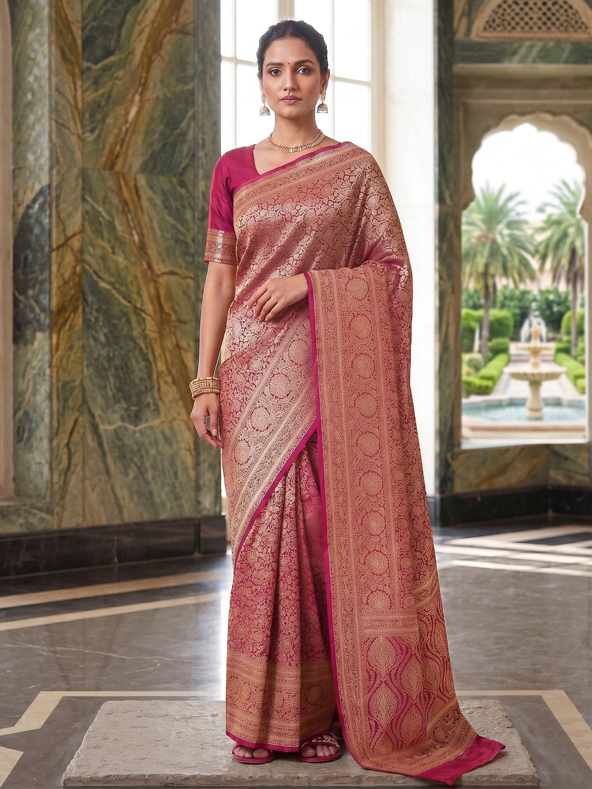 Rani Woven Design Art Silk Kanjivaram Saree