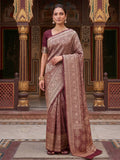 Wine Woven Design Art Silk Kanjivaram Saree