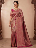 Pink Woven Design Art Silk Kanjivaram Saree