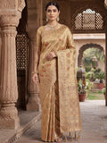 Beige Woven Design Art Silk Kanjivaram Saree