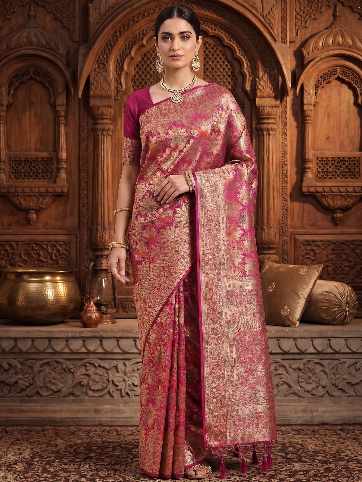 Rani Woven Design Art Silk Kanjivaram Saree