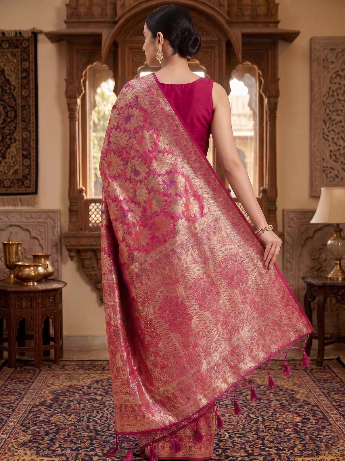 Rani Woven Design Art Silk Kanjivaram Saree