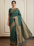 Green Woven Design Dola Silk Saree