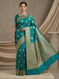 Blue Woven Design Dola Silk Saree