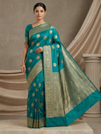 Blue Woven Design Dola Silk Saree