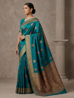 Blue Woven Design Dola Silk Saree